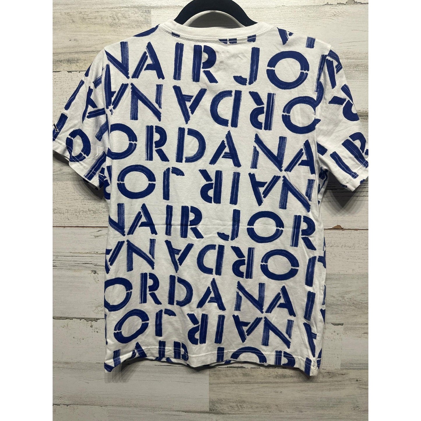 Jordan T-Shirt Boys XL White Blue All Over Print EUC2