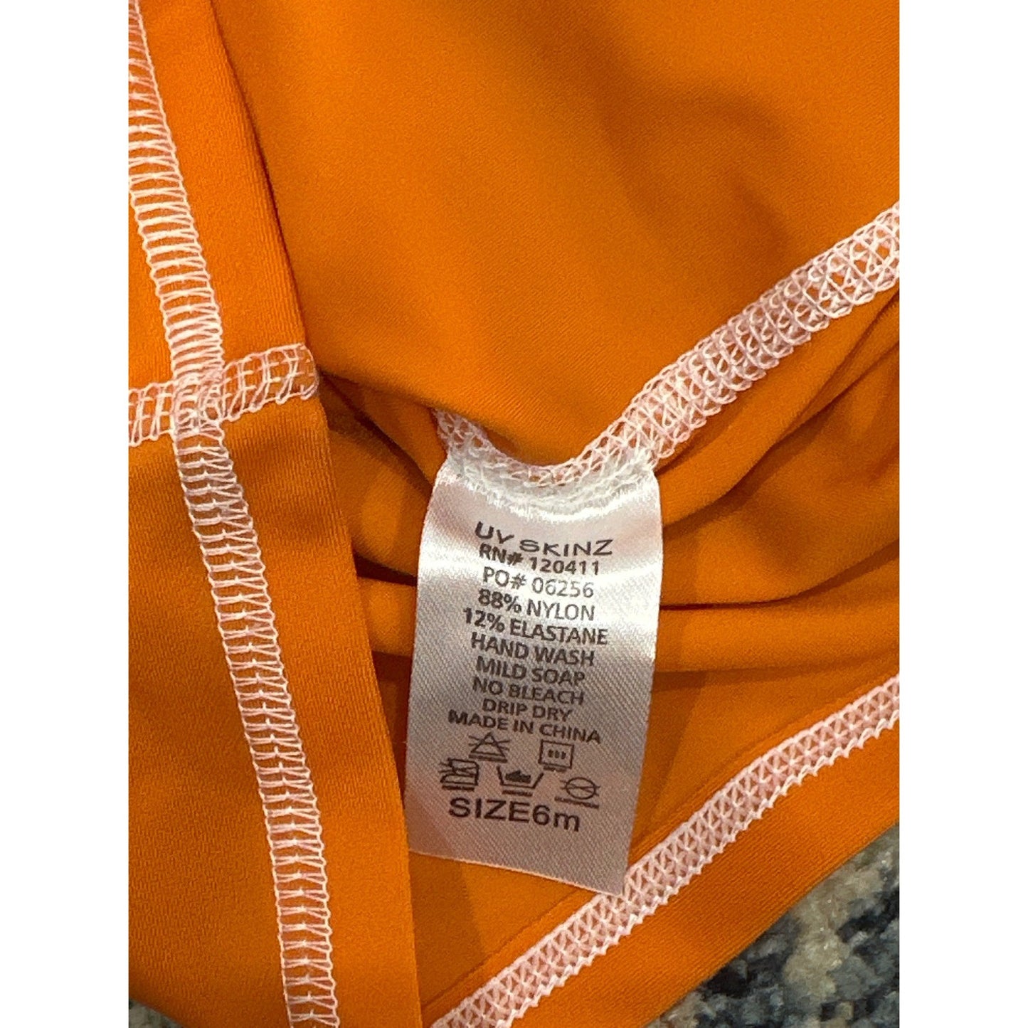 UV Skinz Rash Guard Girls 6M Orange Pink UPF 50+ Long Sleeve NWT2