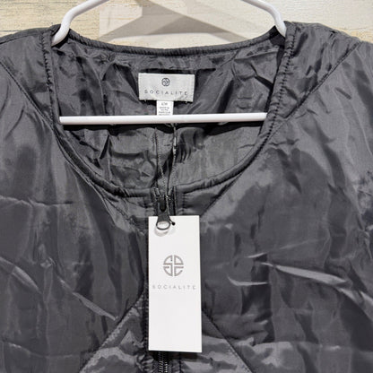 Socialite Quilted Vest Women S/M Black Diamond Puffer NWT1