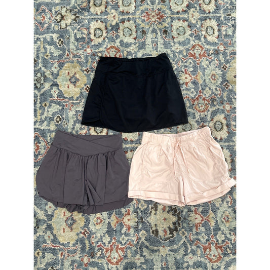 Ivivva BCG Exarus Activewear Bundle Girls 12 Black Purple Pink Skort Shorts EUC0