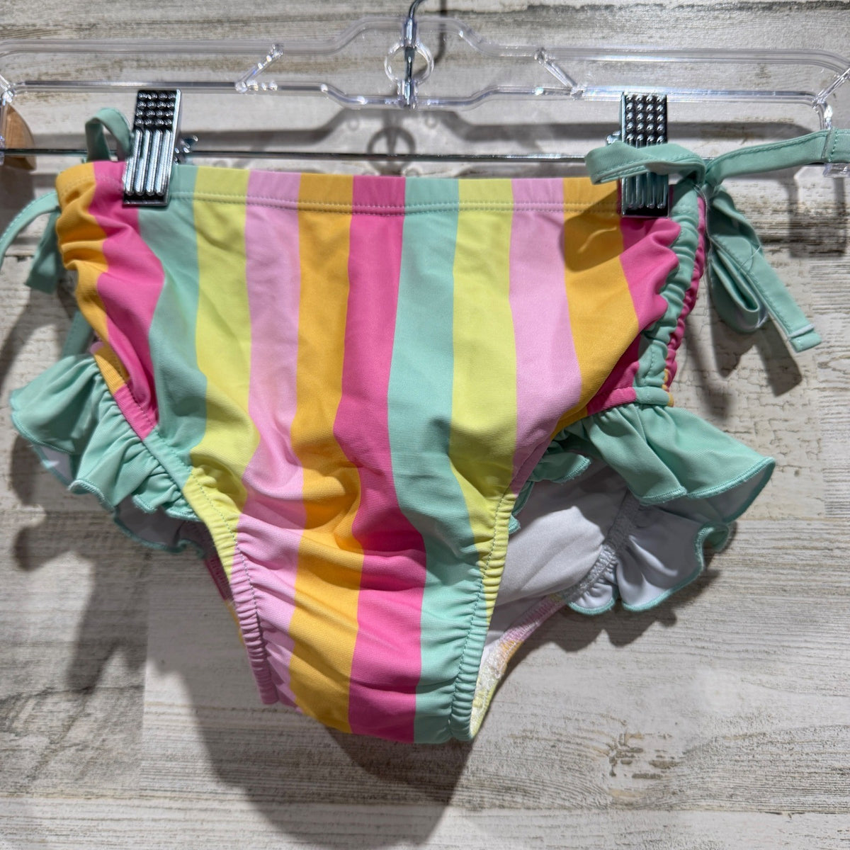 Swoon Baby Ruffle Two Piece Swimsuit Girls 5 Pastel Stripe GUC*2