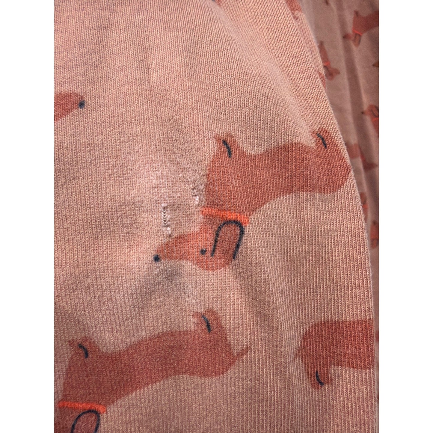 Hanna Andersson Pajamas 6-7 120cm Brown Dachshund Dog Organic Cotton *Flawed5