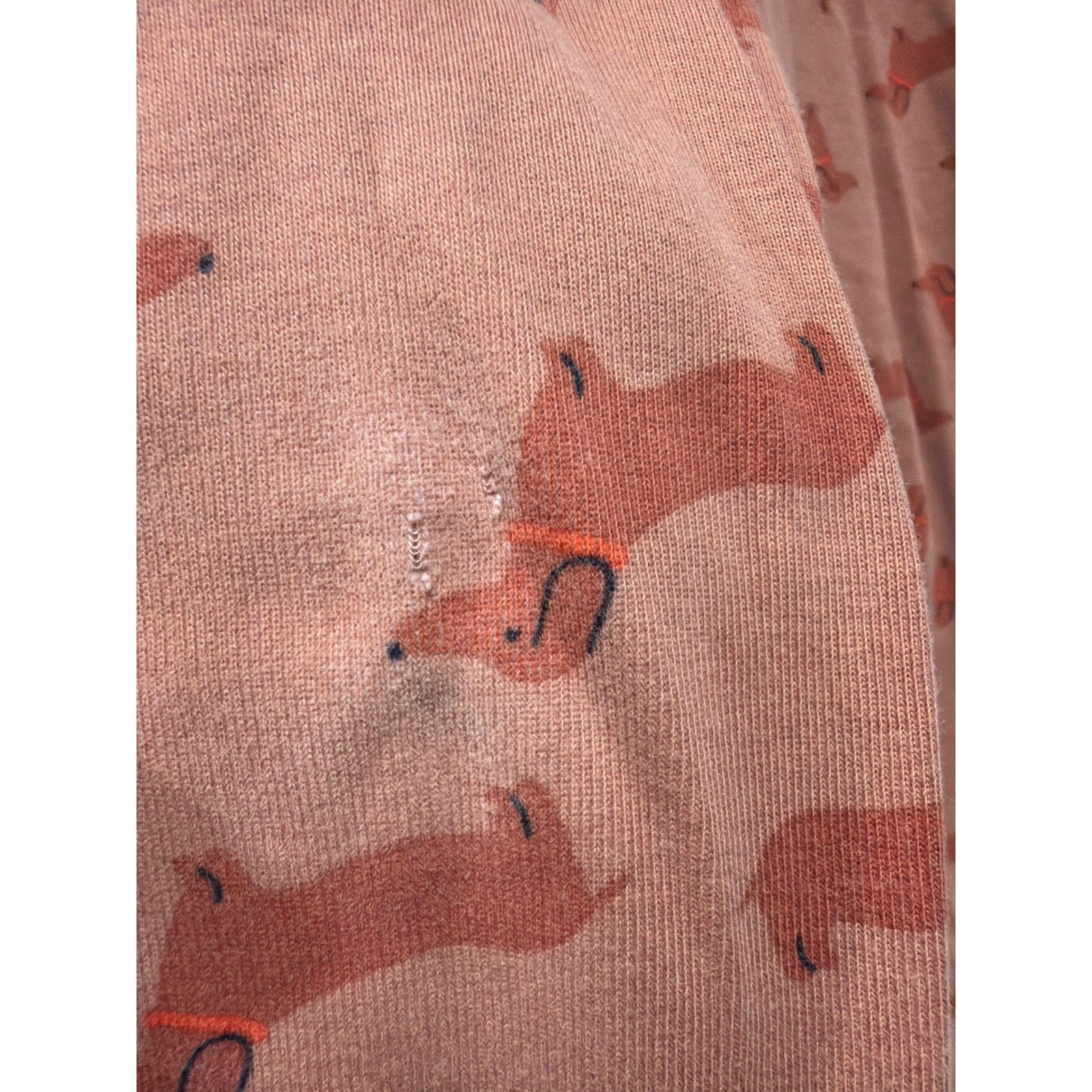 Hanna Andersson Pajamas 6-7 120cm Brown Dachshund Dog Organic Cotton *Flawed5