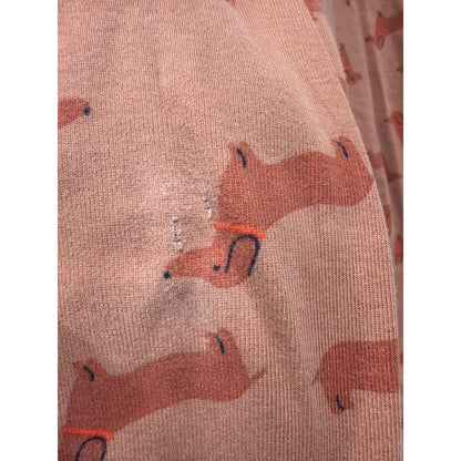 Hanna Andersson Pajamas 6-7 120cm Brown Dachshund Dog Organic Cotton *Flawed5