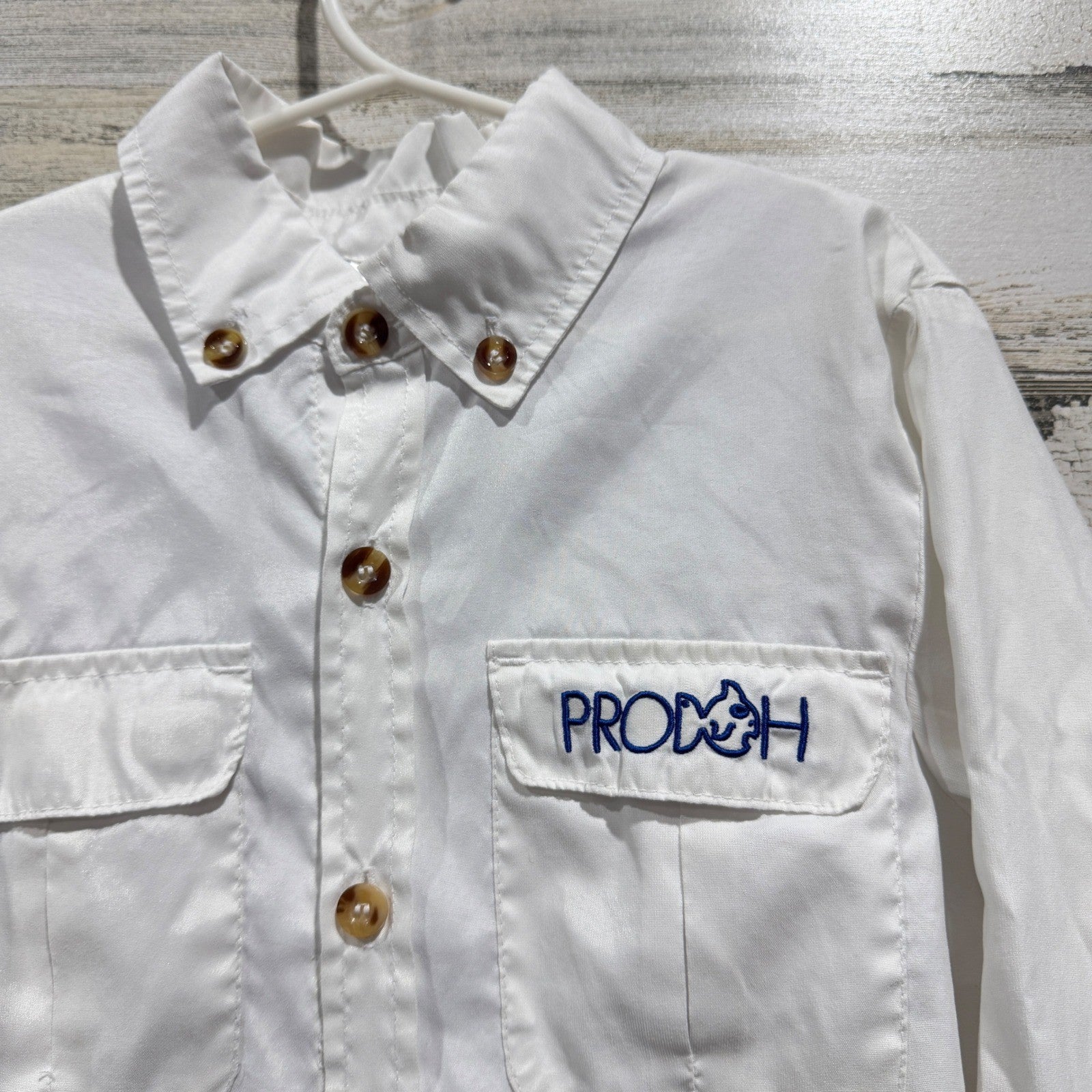 Prodoh Fishing Shirt Boys Size 6 White Long Sleeve Vented Performance1