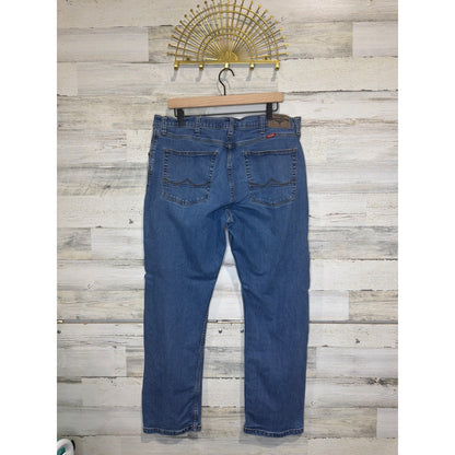 Wrangler Straight Fit Jeans Mens 36x30 Blue Denim Western Workwear2