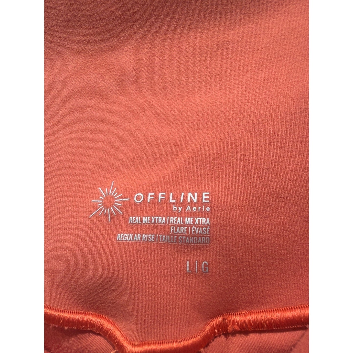 Aerie Offline Real Me Xtra Flare Women Large Orange Crossover Waist Yoga1