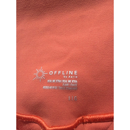 Aerie Offline Real Me Xtra Flare Women Large Orange Crossover Waist Yoga1