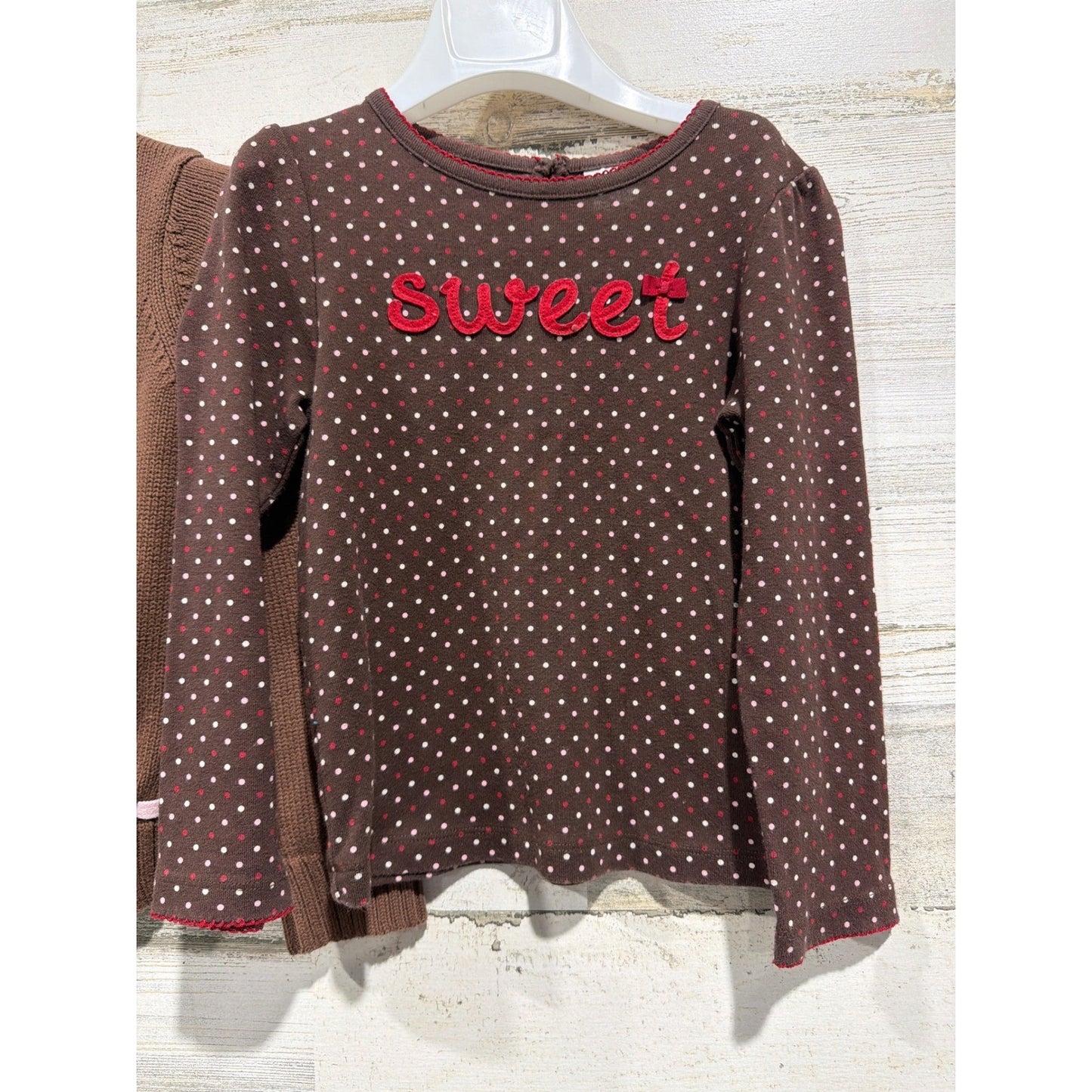 Gymboree Sweater Shirt Bundle Girls 5-6 5T Brown Cat Polka Dot y2k 2009 20104