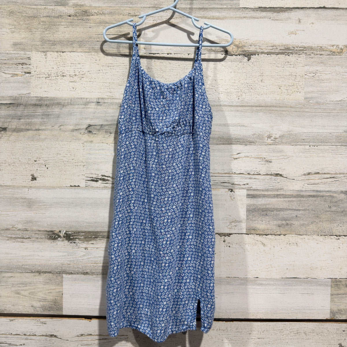 Abercrombie Kids Smocked Floral Cami Dress Girls 7/8 Blue Viscose Boho EUC0