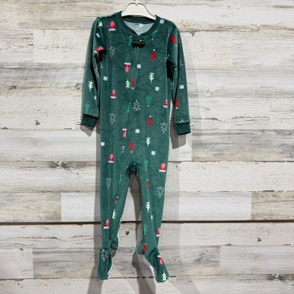 Carter's Footed Sleeper Kids 24M Green Christmas Tree Fleece Holiday EUC0