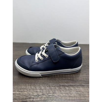 Footmates Sneaker Boys 13 Navy Leather Strap Classic Preppy Flawed*2