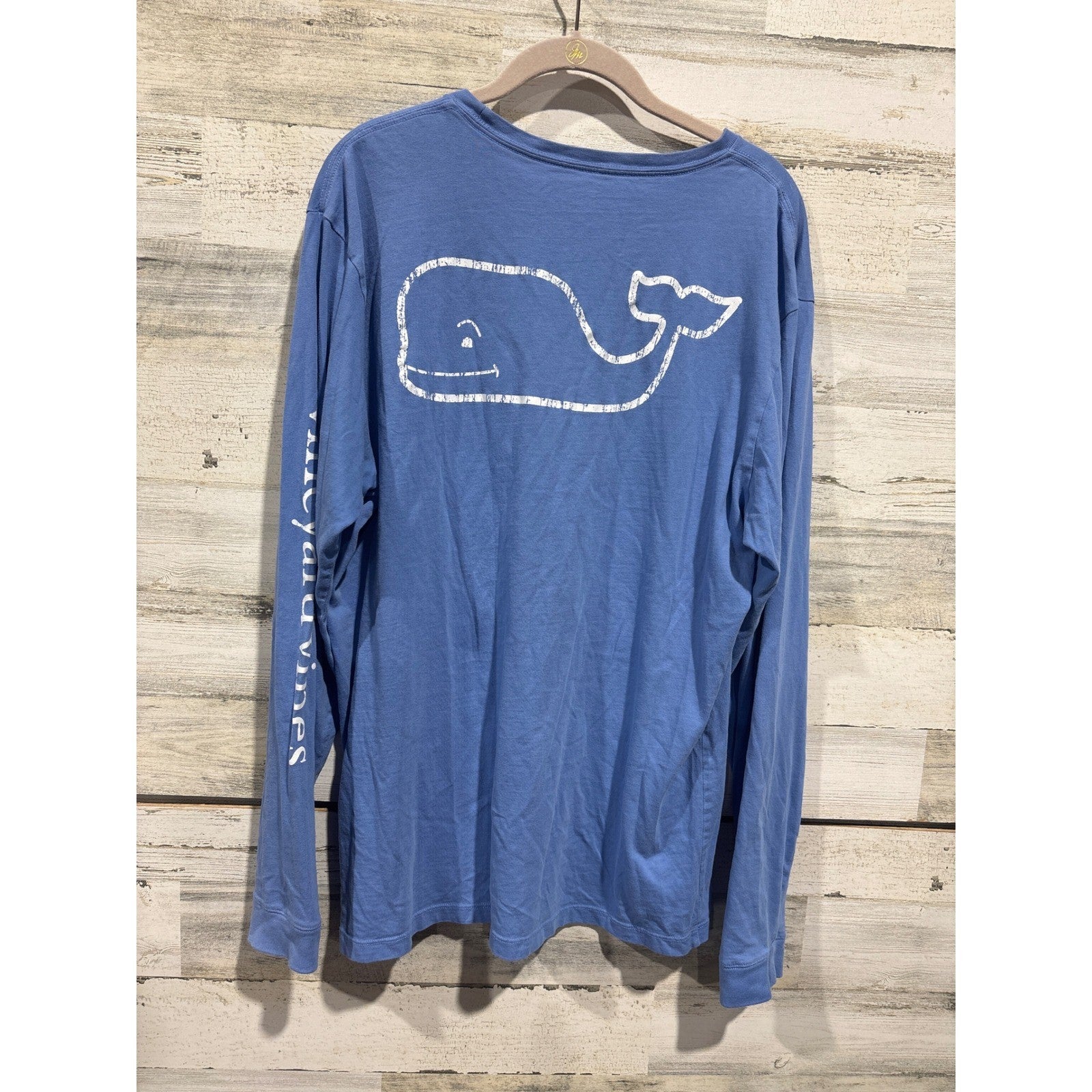 Vineyard Vines Long Sleeve Shirt Mens Large Blue Pocket Tee Preppy EUC1