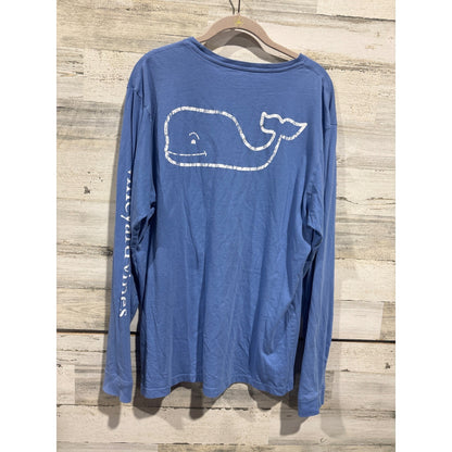 Vineyard Vines Long Sleeve Shirt Mens Large Blue Pocket Tee Preppy EUC1