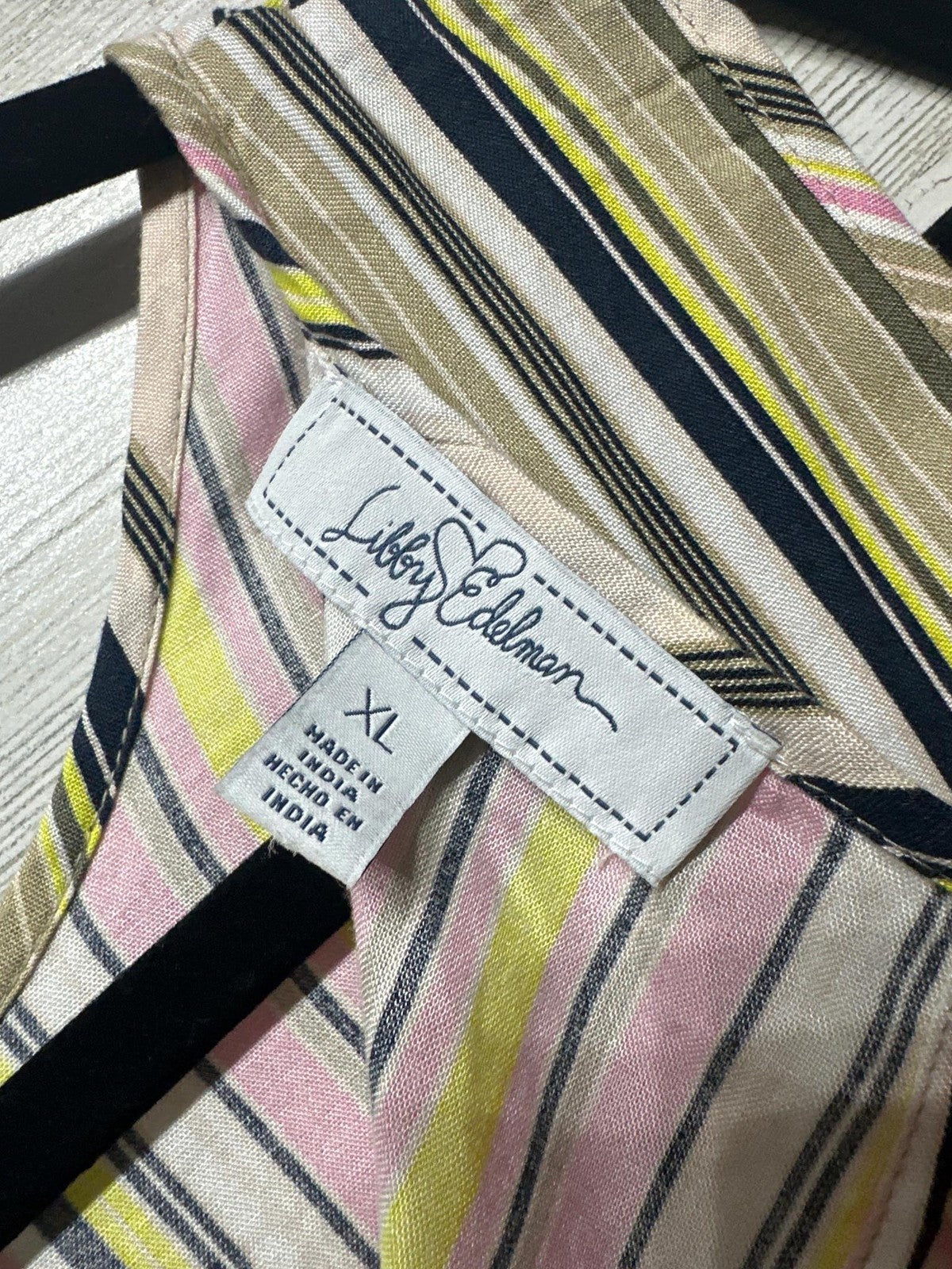 Libby Edelman Peplum Tank Top Women XL Multi Color Striped High Low EUC1