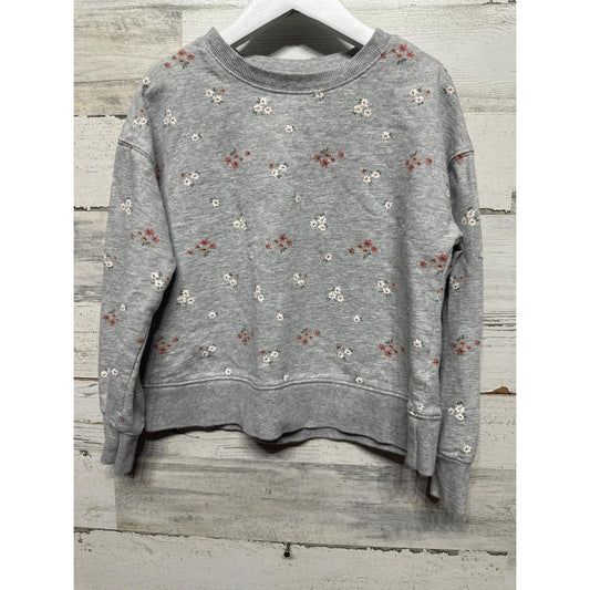 Carter's Sweatshirt Girls Size 8 Gray Floral Print Long Sleeve Pullover EUC0