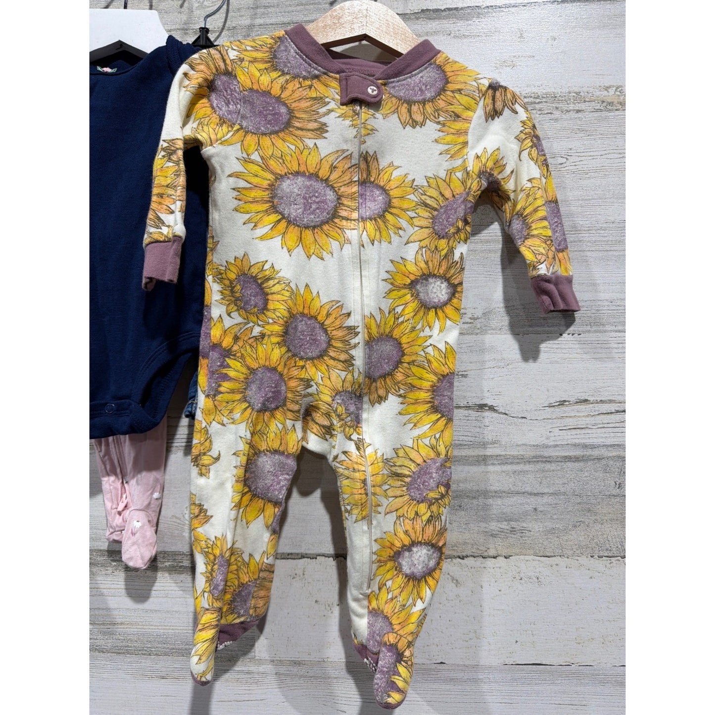 Old Navy Carters Burts Bees Baby Bundle 3-6M Pink Blue Floral Sleepers4
