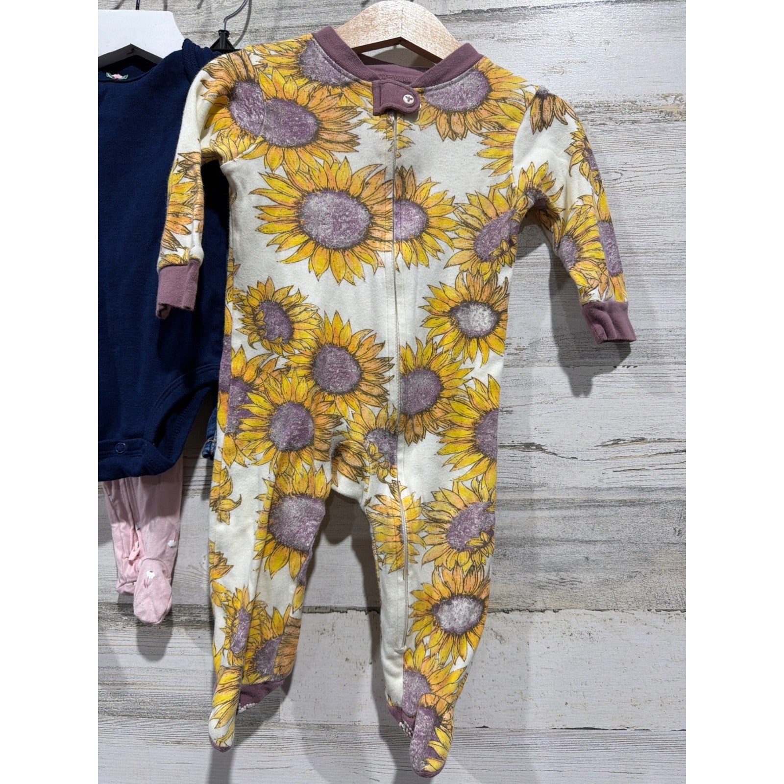 Old Navy Carters Burts Bees Baby Bundle 3-6M Pink Blue Floral Sleepers4