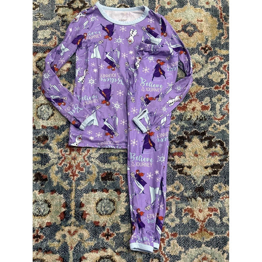 Frozen Elsa Anna Climate Right Pajama Set Girls XS Purple Disney Olaf EUC0