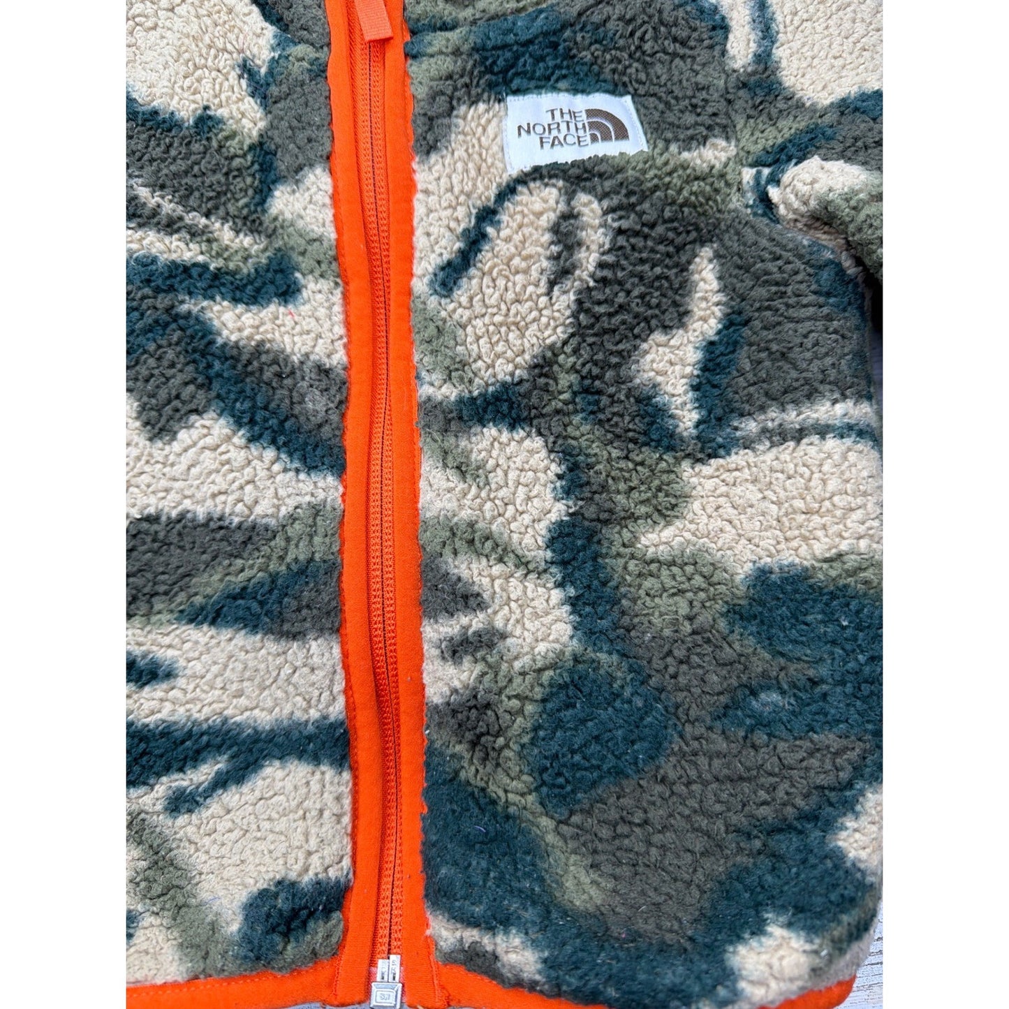 The North Face Fleece Jacket Baby Boy 12-18M Camo Sherpa Hooded Gorpcore GUC2
