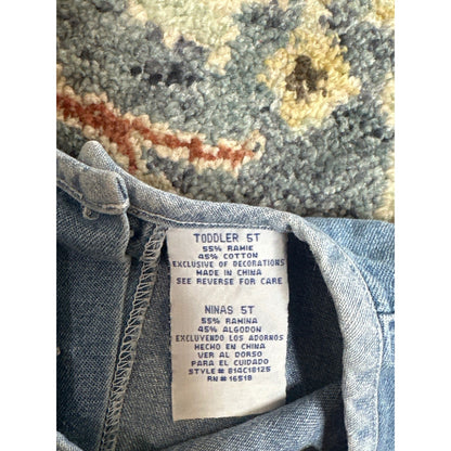 Y2K Nick Jr Dora the Explorer Denim Dress Girls 5T Blue Embroidered Y2K 2004 EUC3