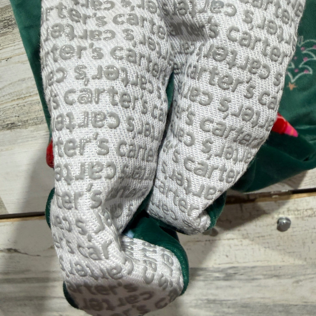 Carter's Footed Sleeper Kids 24M Green Christmas Tree Fleece Holiday EUC3