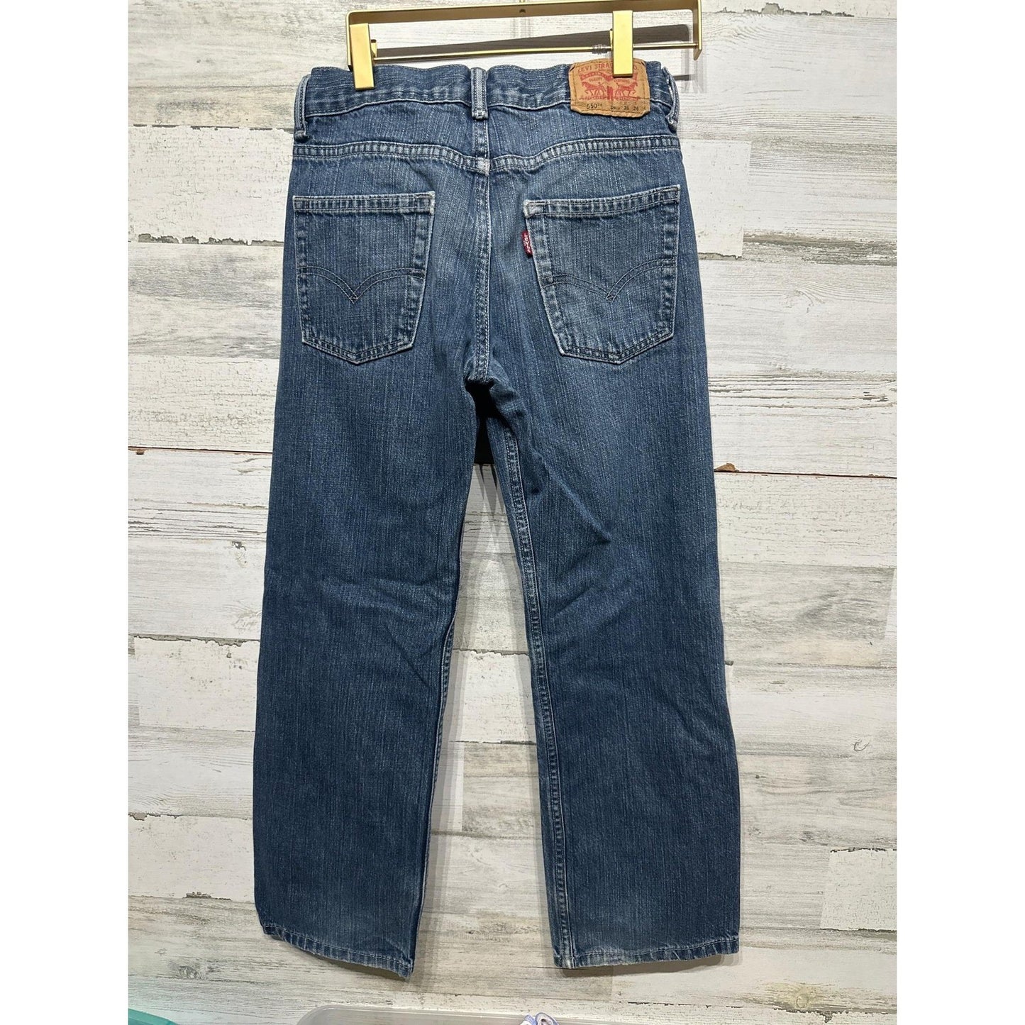 Levi's 550 Relaxed Fit Jeans Boys 12 Regular Blue Medium Wash Denim GUC3