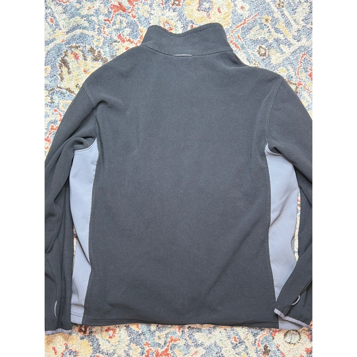 Columbia Fleece Jacket Men XL Black Grey Colorblock Full Zip4