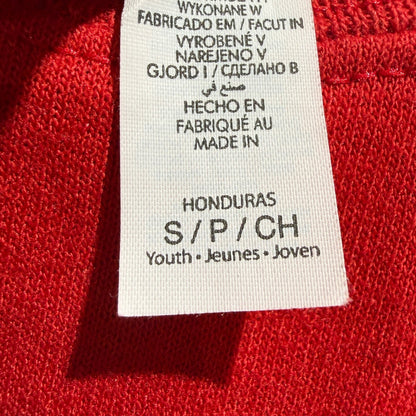 Jerzees NuBlend Merry Sequin Sweatshirt Youth Small Red Cotton Blend Holiday EUC3