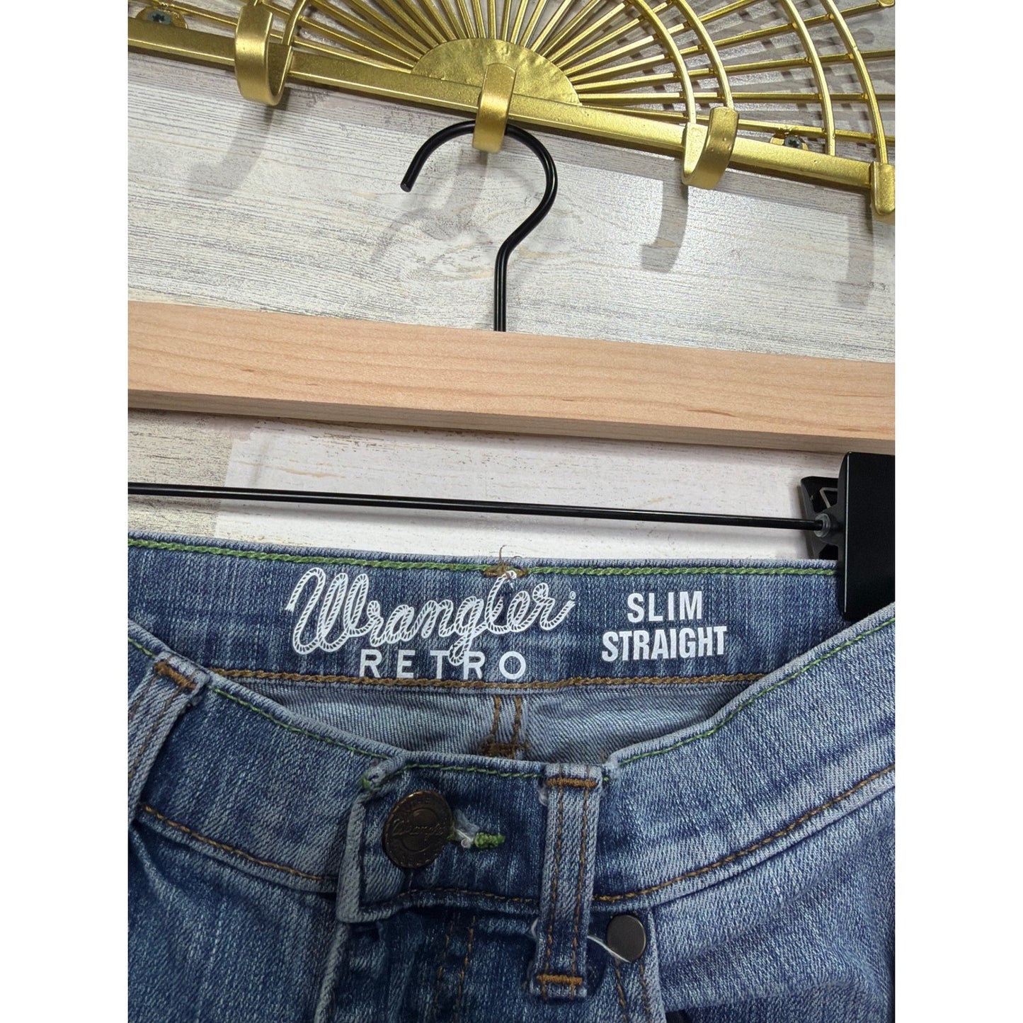 Wrangler Retro Slim Straight Jeans Boys 12 Slim Blue Denim Cowboy Western EUC5