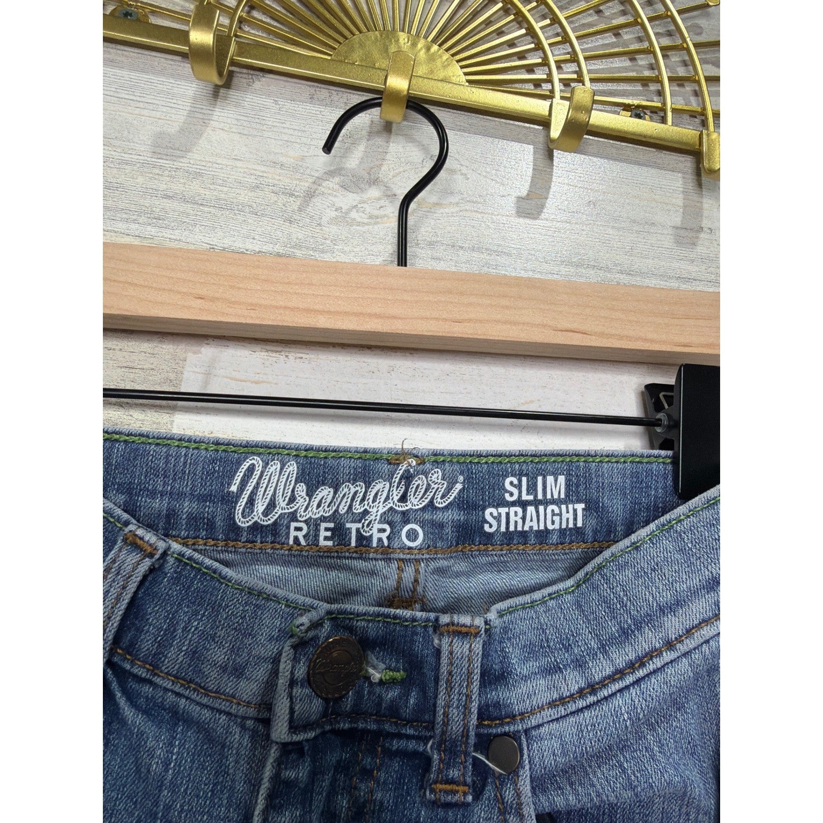 Wrangler Retro Slim Straight Jeans Boys 12 Slim Blue Denim Cowboy Western EUC5