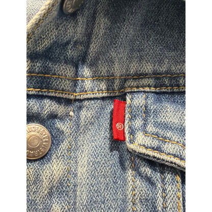 Vintage Y2K Levis 3T Denim Trucker Jacket Haddad Maroon Tag Blank R Only Tab4