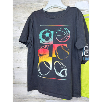 Gap Member's Mark T-Shirt Bundle Boys 7/8 M Gray Lime Sports Legend EUC1