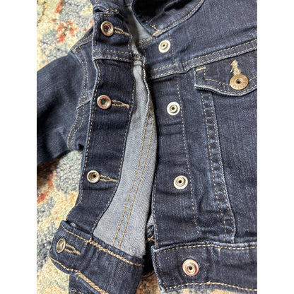 Wrangler Denim Jacket Baby 3-6M Dark Blue Snap Front Western Trucker EUC2