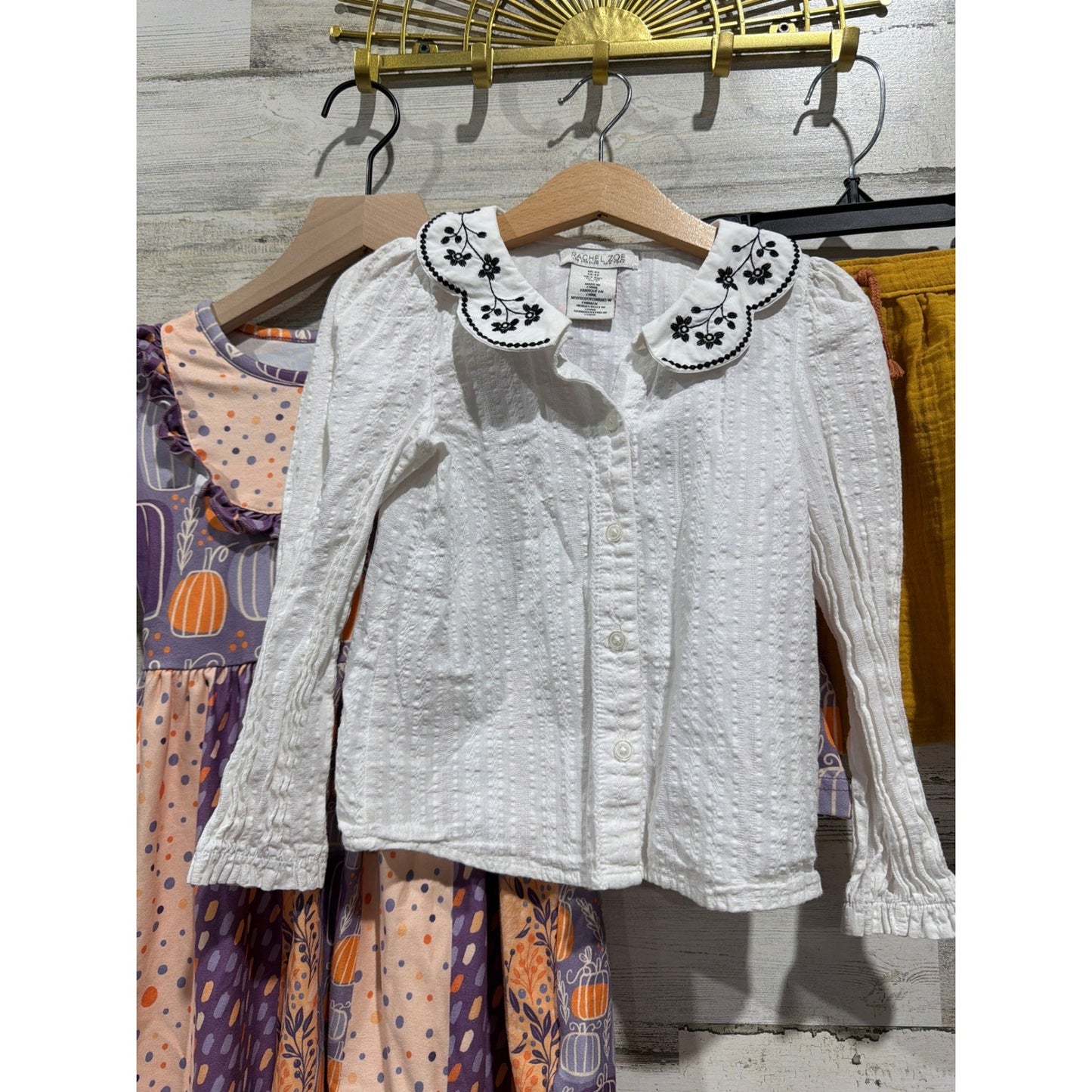 Pete & Lucy Rachel Zoe Girls 4T Pumpkin Dress Shirt Skirt Fall Bundle EUC2