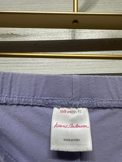 Hanna Andersson Leggings Kids Size 12 Purple Cropped Capri GUC1
