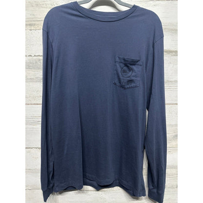 Vineyard Vines Long Sleeve Pocket Tee Mens M Navy Blue Whale Graphic EUC0