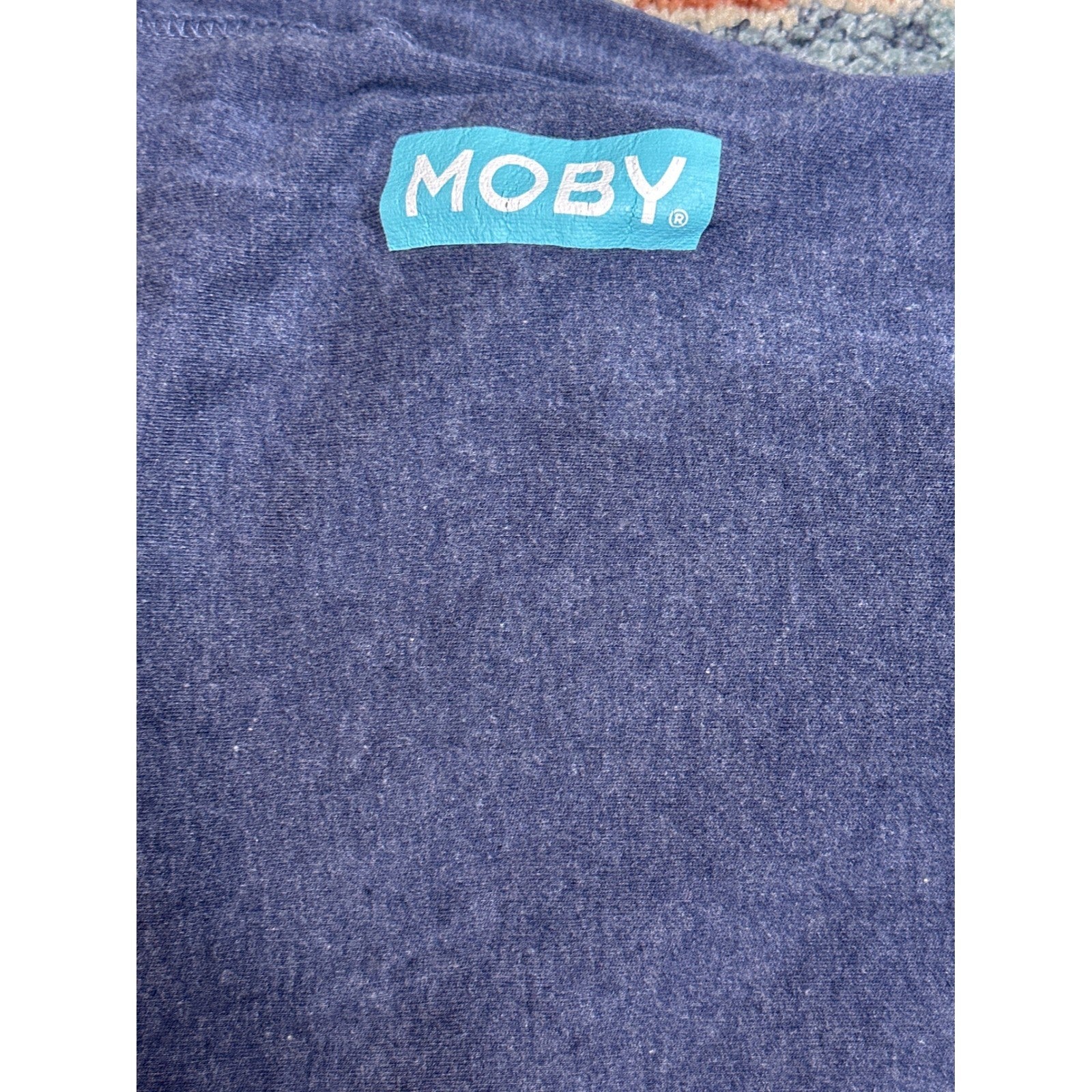 Moby Wrap Baby Carrier Blue Bamboo Cotton Blend1