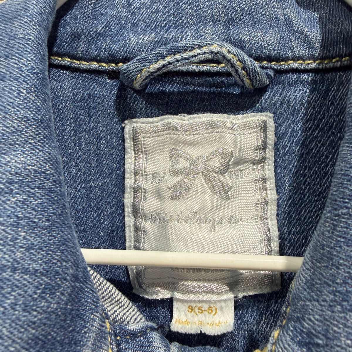 Gymboree Denim Jacket Girls Size 5-6 Blue Stretch Trucker Classic EUC1