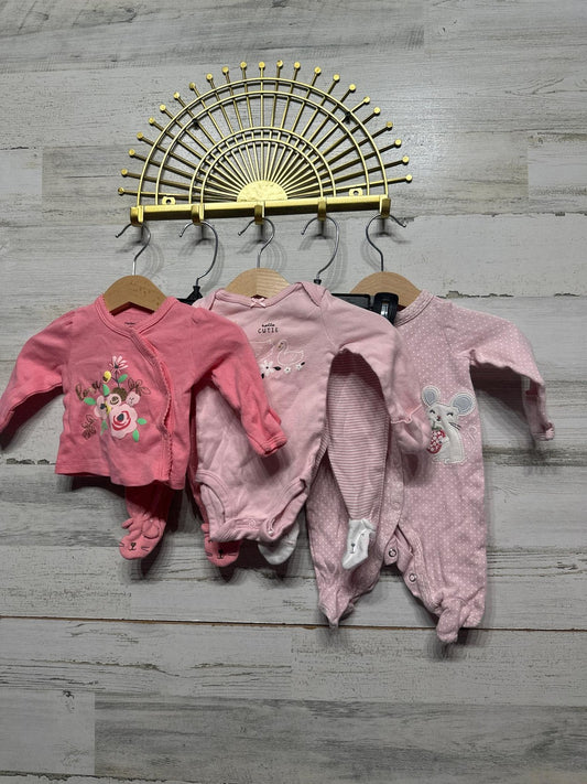 Newborn Girl Clothing Lot - Long Sleeves - 5 Pieces - Good Used Condition0