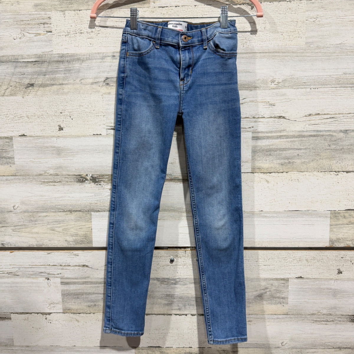 Abercrombie High-Rise Super Skinny Jeans Girls 9/10 Blue Cotton Blend Modern0