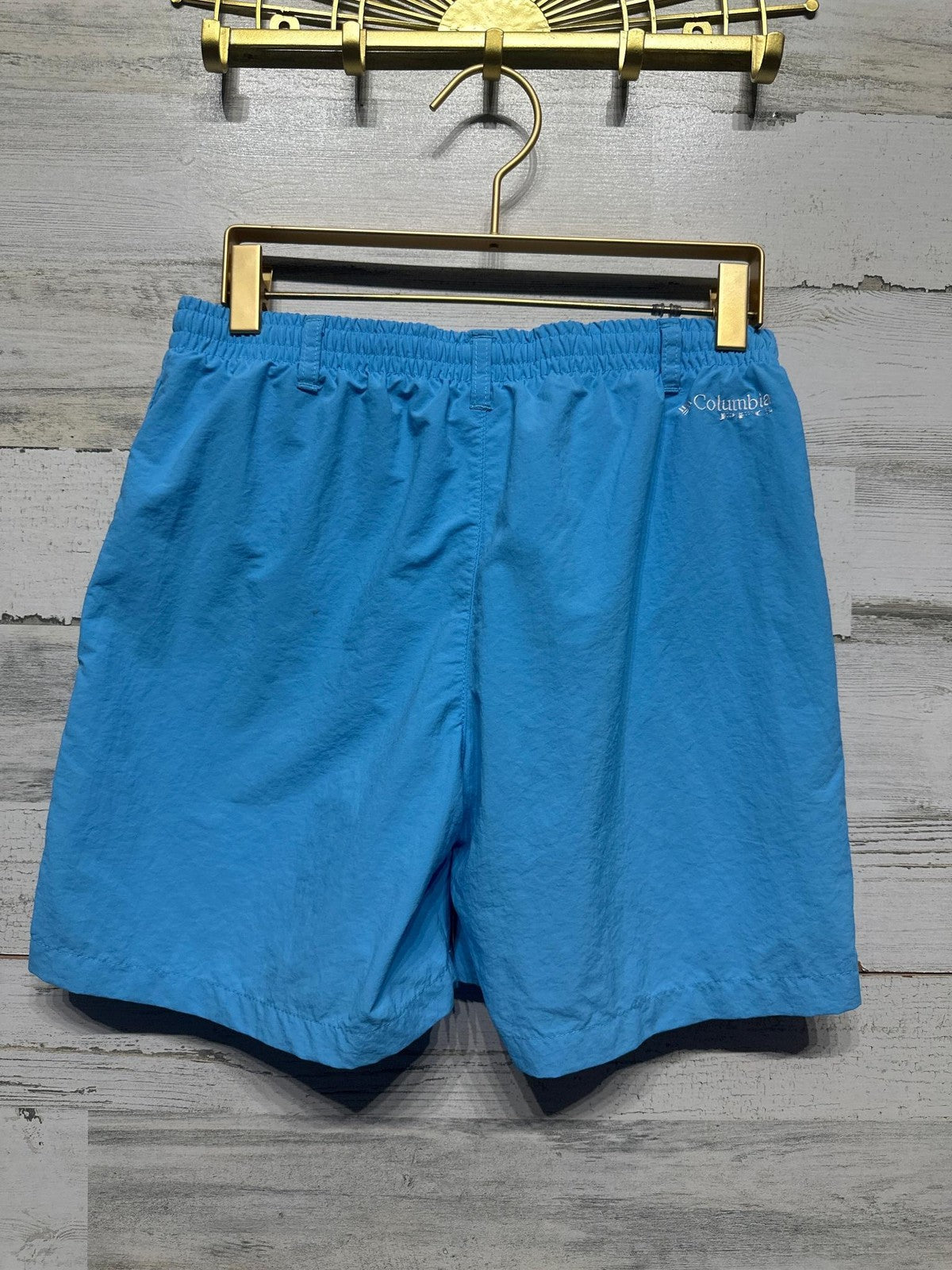 Columbia Swim Trunks Boys 14/16 Blue Omni-Shade PFG Mesh Lined *Flawed2