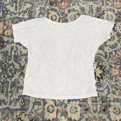 Starling Graphic Tee Women S White Black Cat Print Kitten Core EUC4