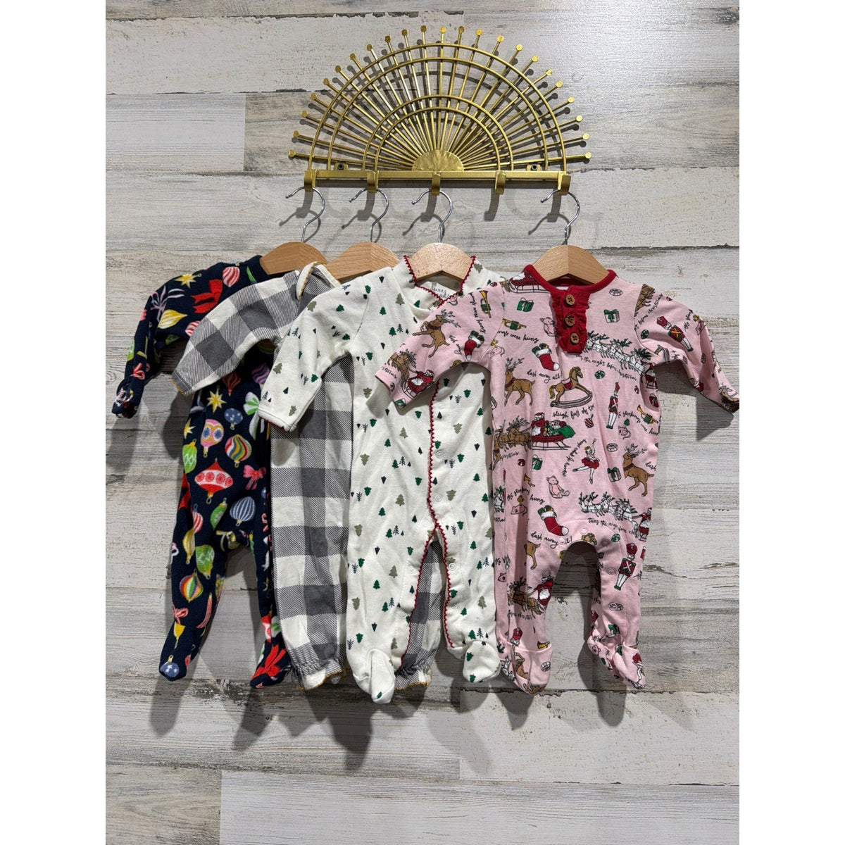 Mud Pie Old Navy Luxe Threads Holiday Sleepers Girls 0-3M Christmas Bundle0