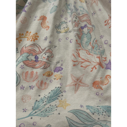 Disney Ariel Little Mermaid Dress Girls 18M Cream Pastel Smocked Ruffle EUC1