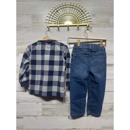 Carter's Old Navy OshKosh Outfit Bundle Boys 3T Blue Maroon Plaid Thermal2