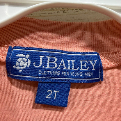 J. Bailey Fish Graphic T-Shirt Boys 2T Pink Cotton Coastal Preppy Flawed*2