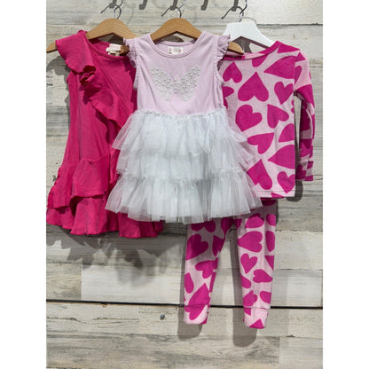 Nannette Lemon Loves Lime Cat & Jack Girls 2T Pink Bundle Butterfly Heart EUC0