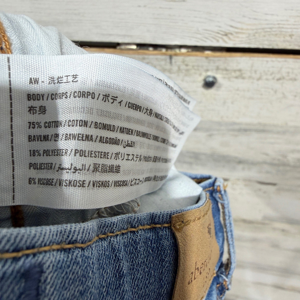Abercrombie Skinny Jeans Girls 7/8 Blue Distressed Denim School GUC8