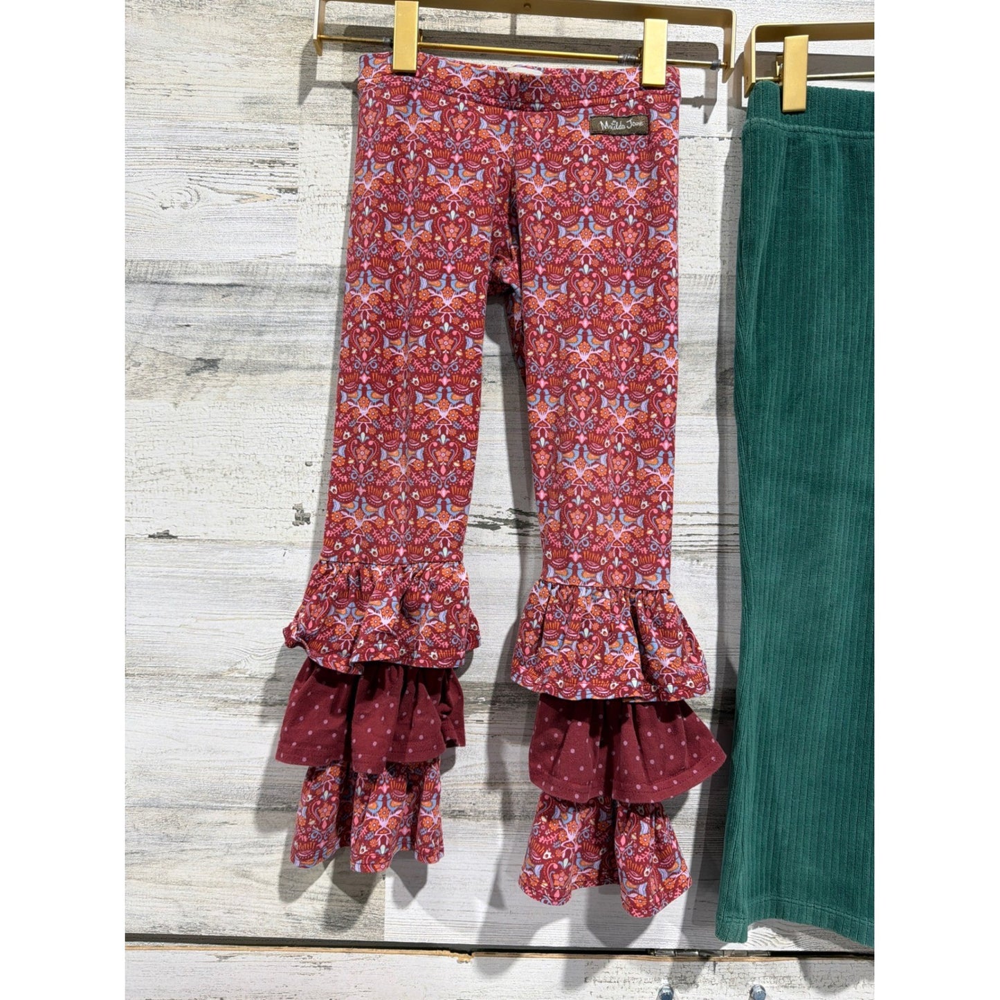 Matilda Jane Cat & Jack Dress Pants Bundle Girls 4 Blue Green Floral Ruffle Boho4